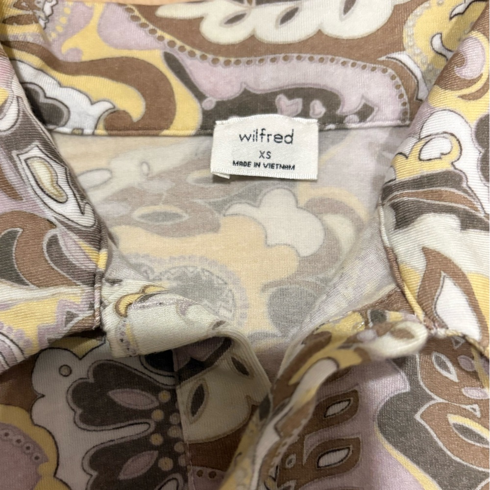 NWT-Wilfred Paisley Button-Down Shirt - Picture 7 of 8
